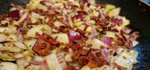 Mexican Mole sauce - sauteeing vegetables with Madhuka nibs